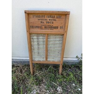 Vintage‎ Maid-Rite No. 2072 Washboard Metal Wood Farmhouse Rustic Décor 1940's